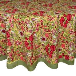 Couleur Nature Place Settings & Linens|French Tablecloth Jardin Red & Green