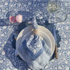 Couleur Nature Place Settings & Linens|French Tablecloth Meadows Bleu