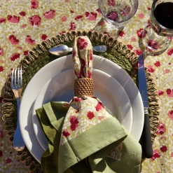 Couleur Nature Place Settings & Linens|French Tablecloth Meadows Red & Green