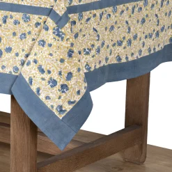Couleur Nature Place Settings & Linens|French Tablecloth Meadows Blue & Green