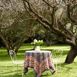 Couleur Nature Place Settings & Linens|French Tablecloth Pansy Red & Grey