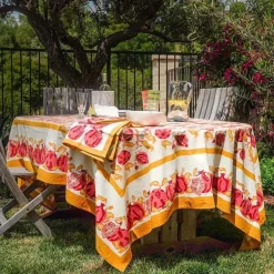 Couleur Nature Place Settings & Linens|French Tablecloth Pomegranate