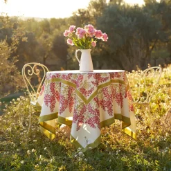 Couleur Nature Place Settings & Linens|French Tablecloth Wisteria Green & Pink