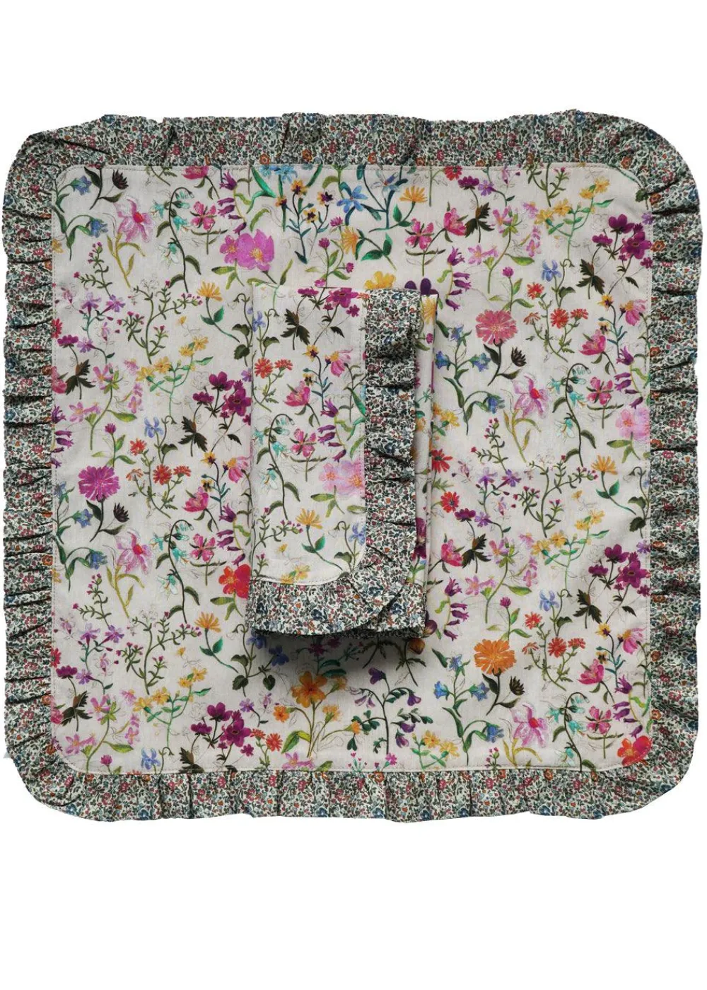 Coco & Wolf Place Settings & Linens|Frill Napkin Set Made With Liberty Fabric in in Linen Garden