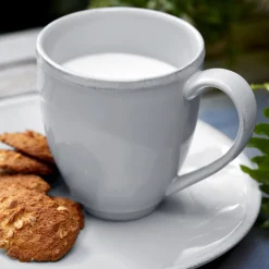 Costa Nova Dinnerware|Friso Collection Mugs in White, Set of 6