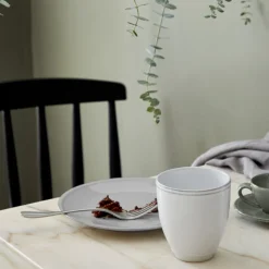 Costa Nova Dinnerware|Friso Collection Mugs in White, Set of 6