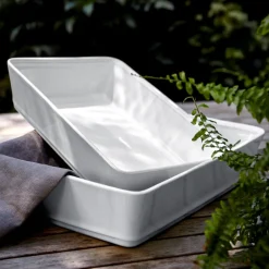 Costa Nova Dinnerware|Friso Collection Rectangle Platter 12" in White
