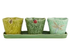 Bordallo Pinheiro Décor|Dinnerware|Garden of Flying Insects Vases, Set of 3