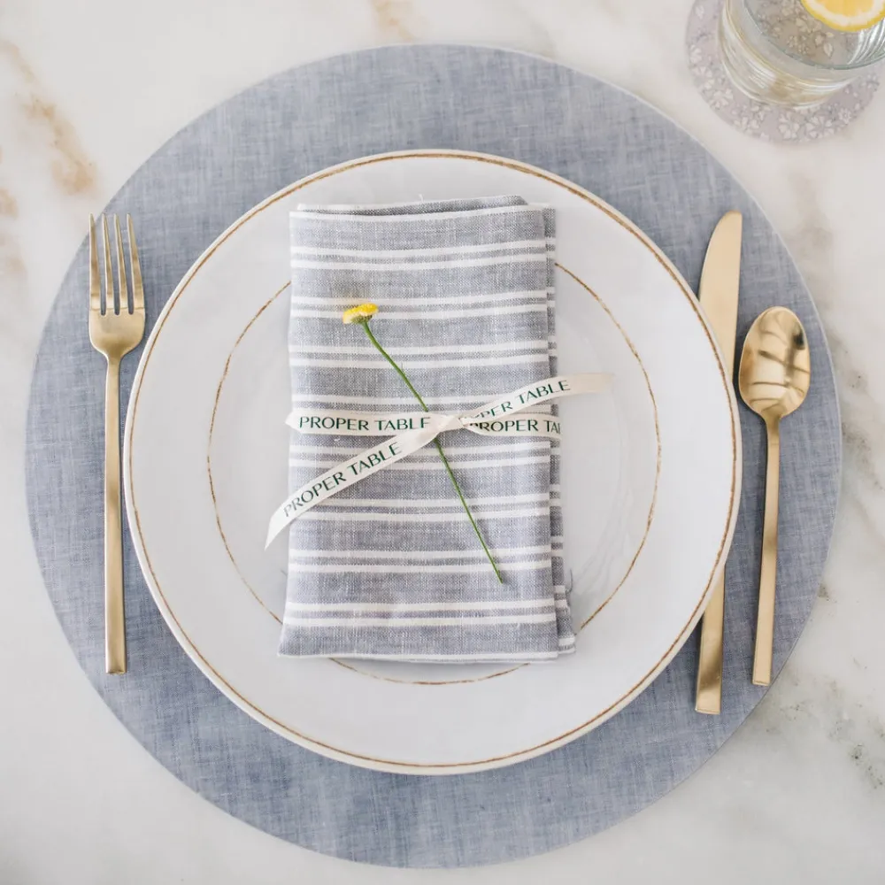 Proper Table Co. Place Settings & Linens|George Gray Stripe Napkin Set