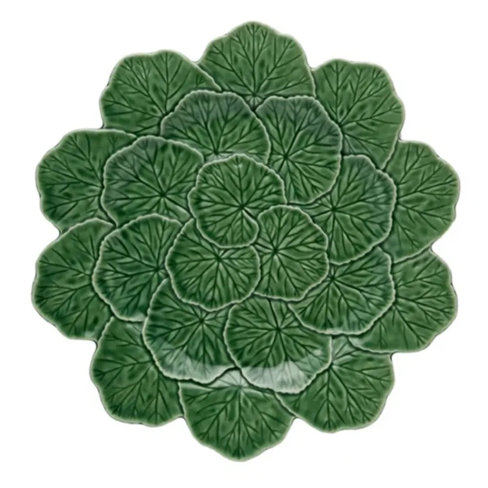 Bordallo Pinheiro Dinnerware|Geranium Charger Plate Green