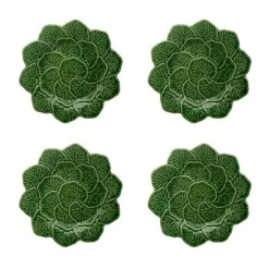 Bordallo Pinheiro Dinnerware|Geranium Dessert Plate 22", Set of 4