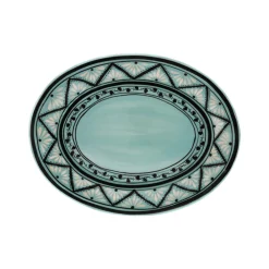Carolina Irving and Daughters Dinnerware|Gigi Aqua Oval Platter