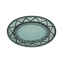 Carolina Irving and Daughters Dinnerware|Gigi Aqua Oval Platter