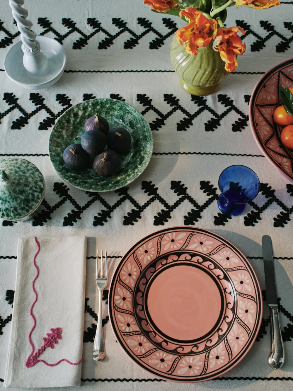 Carolina Irving and Daughters Dinnerware|Gigi Pink Dinner Plate