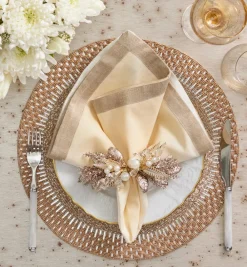 Kim Seybert Place Settings & Linens|Gilded Spray Napkin Ring in Gold & Silver, Set of 4