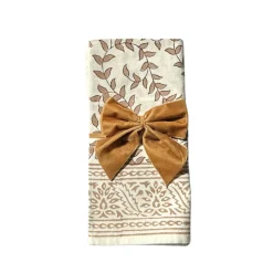 Flying Sheep Country Place Settings & Linens|Gold Bow Velvet Napkin Ties, Set of 4