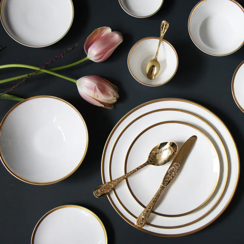 Twig NY Dinnerware|Golden Edge Set of 2, 8" Soup/ Pasta Bowl