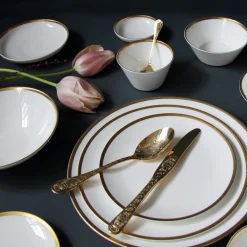 Twig NY Dinnerware|Golden Edge Set of 3, Canapé Dishes