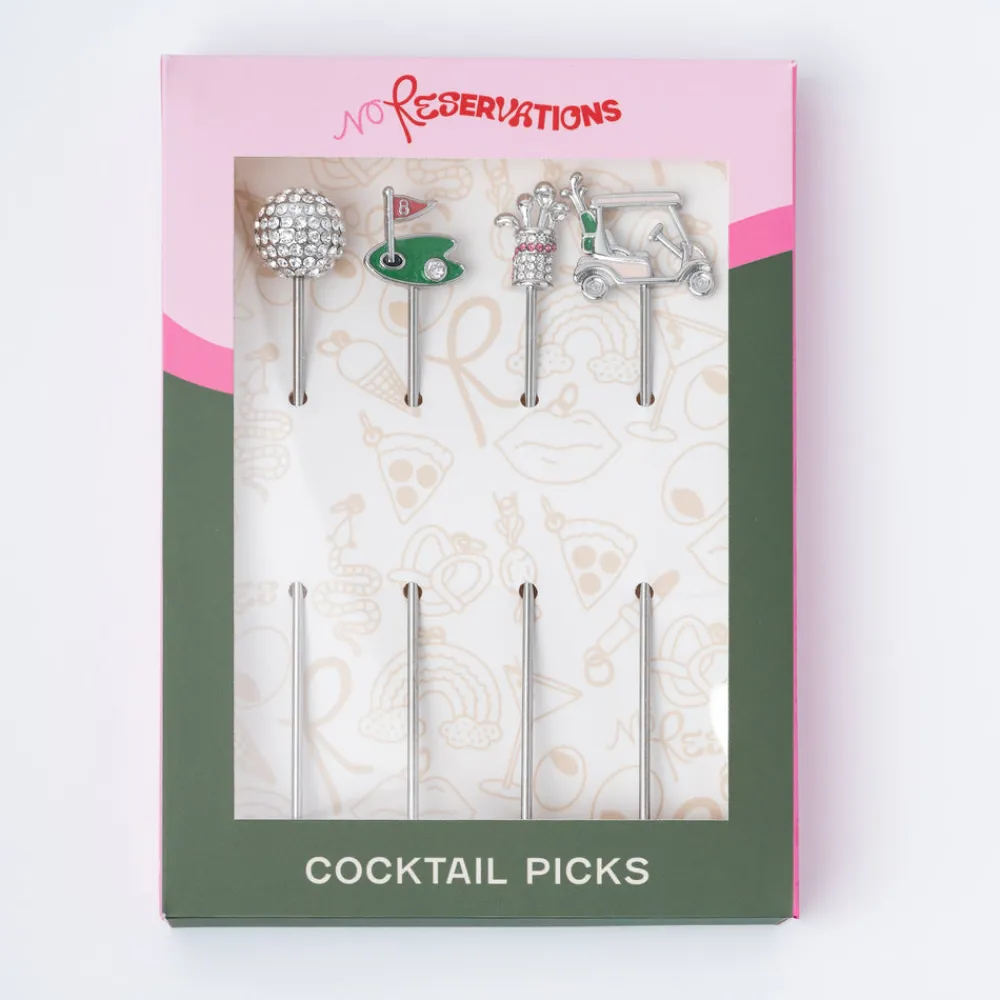 No Reservations Place Settings & Linens|Golf Cocktail Picks, Set of 4