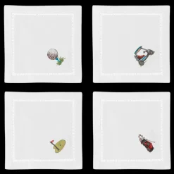 Henry Handwork Place Settings & Linens|Golfing Mixed Cocktail Napkin Set