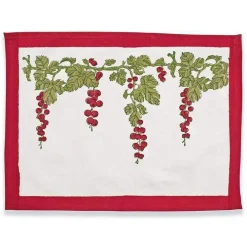 Couleur Nature Place Settings & Linens|Gooseberry Mats in Red & Green, Set of 6