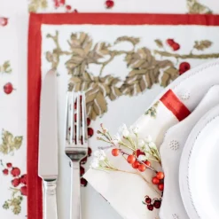 Couleur Nature Place Settings & Linens|Gooseberry Mats in Red & Green, Set of 6