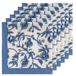 Couleur Nature Place Settings & Linens|Granada Cornflower Napkins in Blue, Set of 6