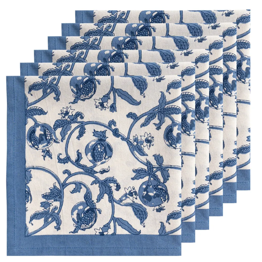 Couleur Nature Place Settings & Linens|Granada Napkins Cornflower Blue, Set of 6