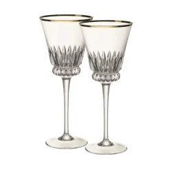 Villeroy & Boch Glassware|Grand Royal Gold White Wine Pair in Clear & Gold