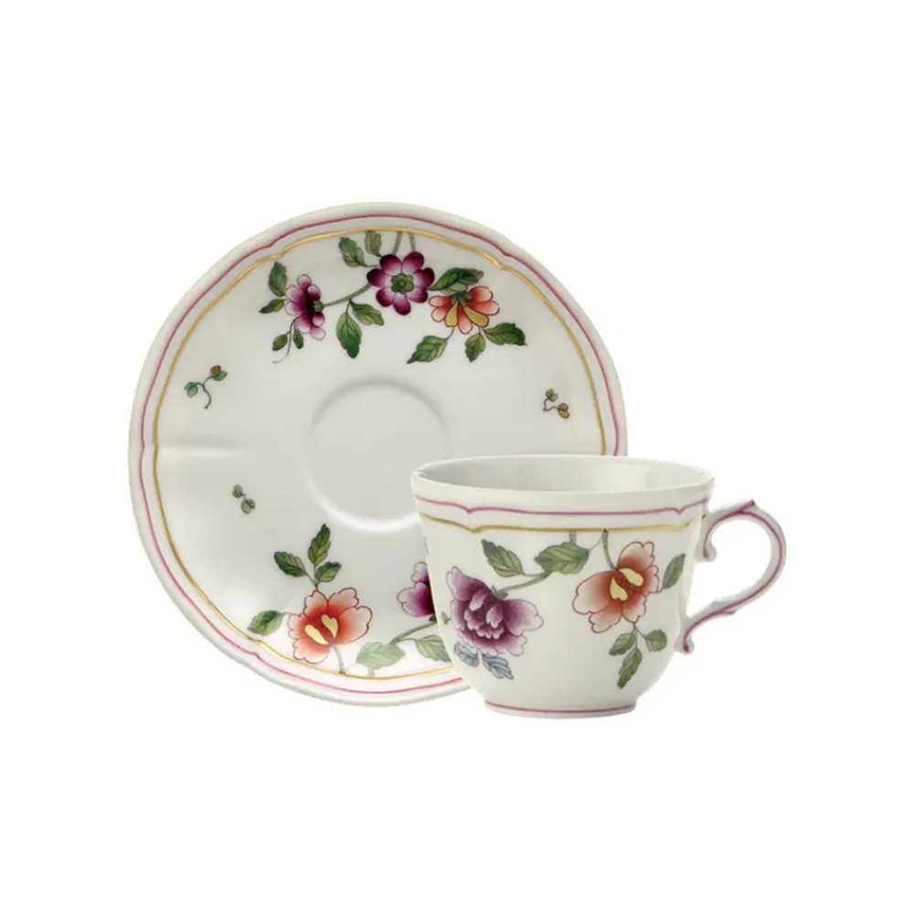 Ginori 1735 Dinnerware|Granduca Coreana Coffee Cup with Saucer