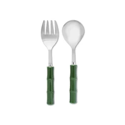 Chefanie Flatware|Green "Bamboo" Serving Pieces, Set of 2