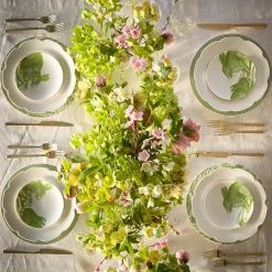 Caskata Dinnerware|Green Bunnies Canape Plates