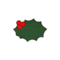 Chefanie Place Settings & Linens|Green Holly Leaf Cocktail Napkins, Set of 4