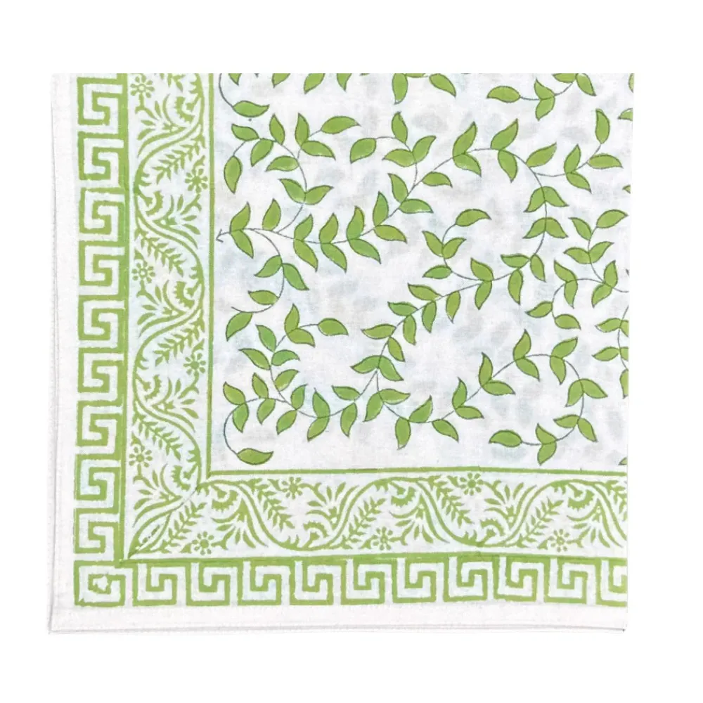 Flying Sheep Country Place Settings & Linens|Green Leaves Napkins, Set of 4