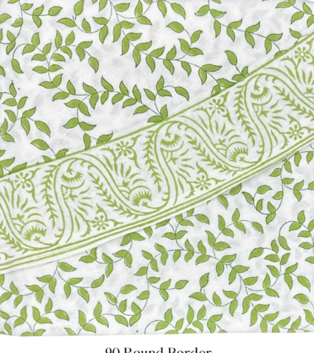 Flying Sheep Country Place Settings & Linens|Green Leaves Tablecloth