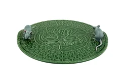 Bordallo Pinheiro Dinnerware|Green Lily Cheese Tray with Natural Mouse
