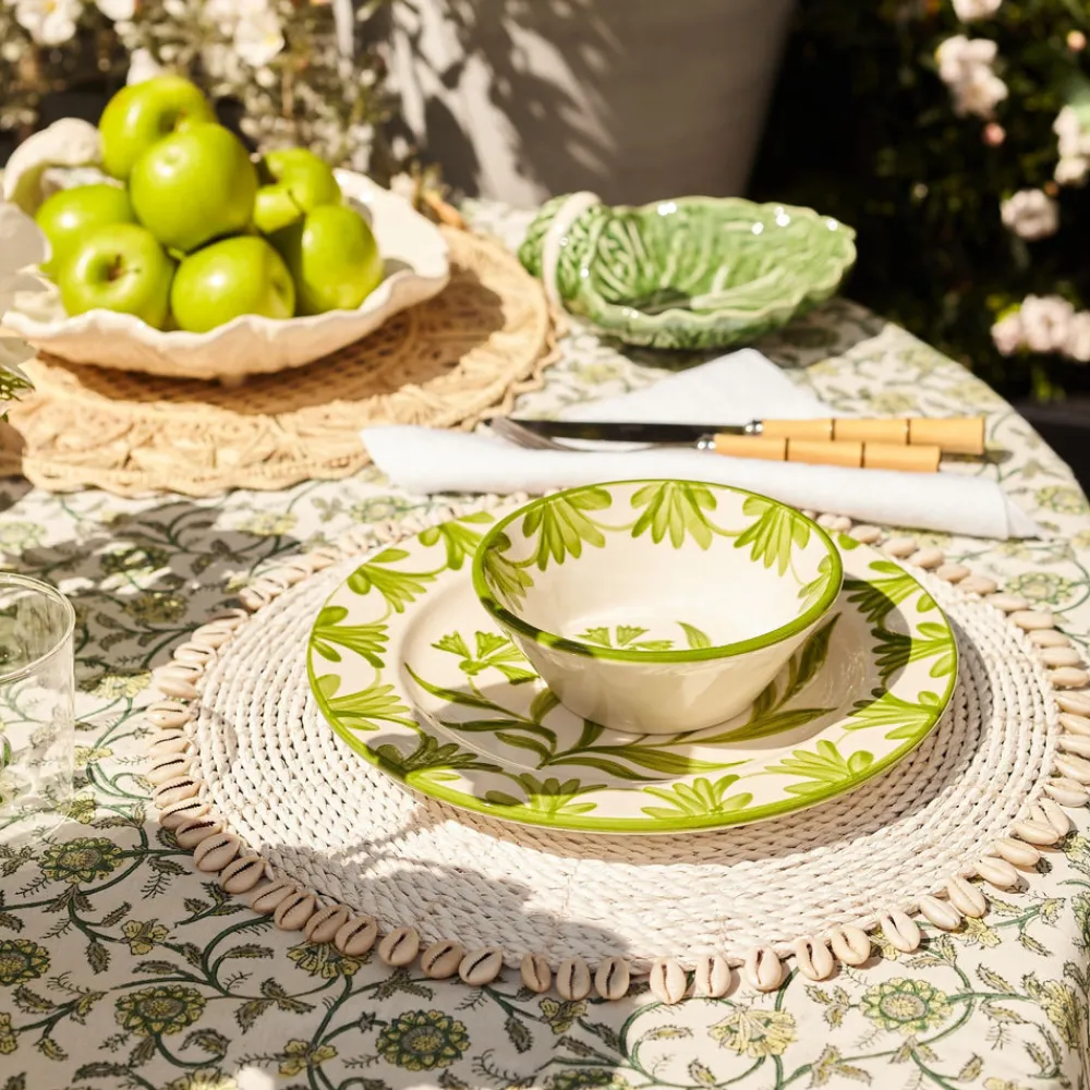 Maison Margaux Place Settings & Linens|Green Petals Tablecloth