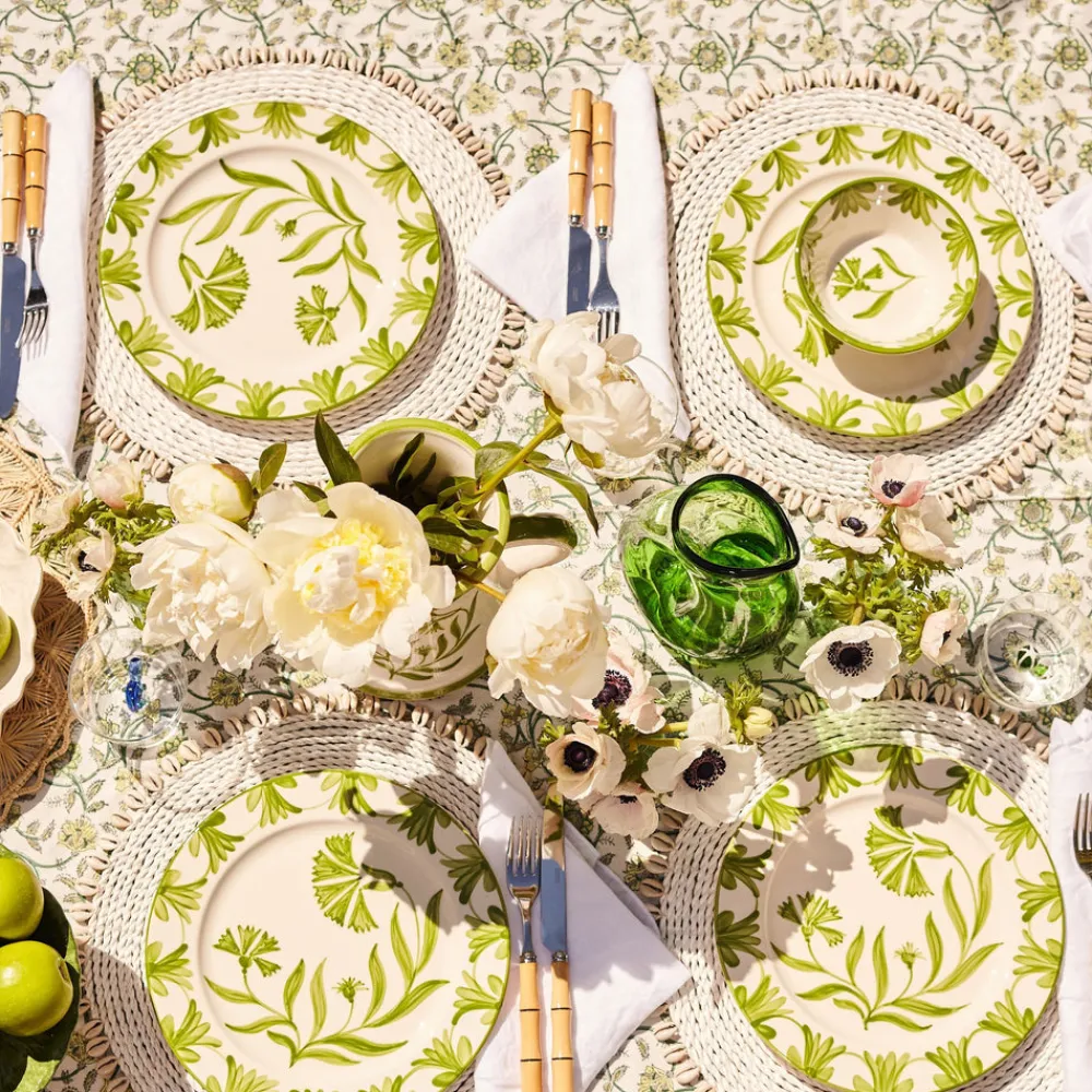 Maison Margaux Place Settings & Linens|Green Petals Tablecloth