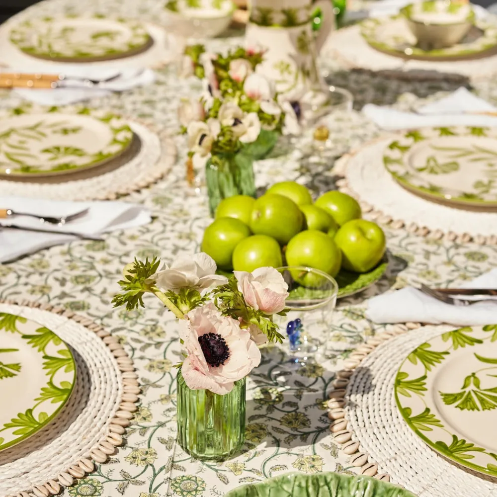 Maison Margaux Place Settings & Linens|Green Petals Tablecloth
