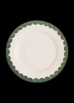 Late Afternoon Dinnerware|Green Scallop Dinner Plate