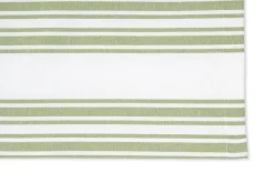 TriChi Design Place Settings & Linens|Green Stripe Cotton Tablecloth