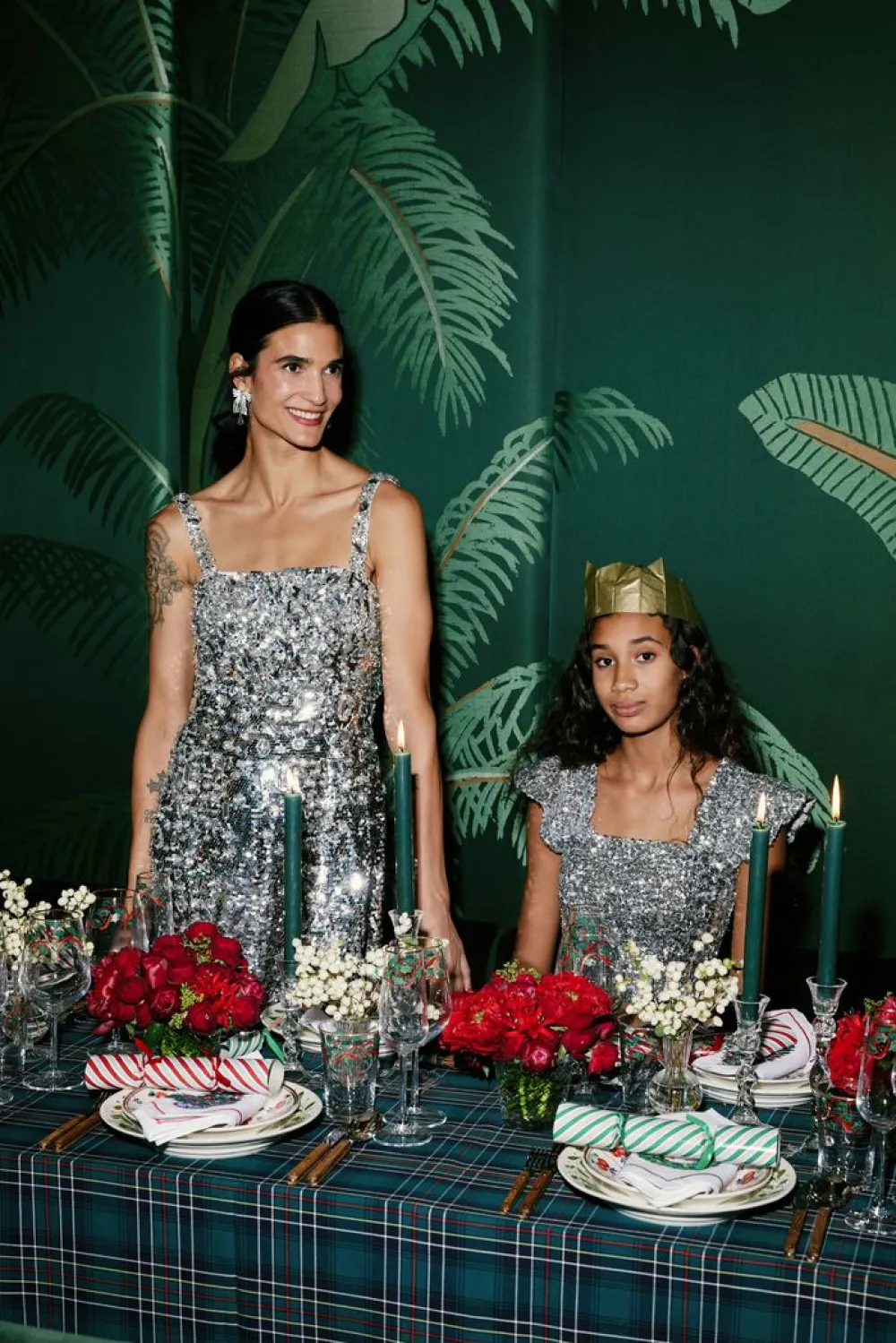 TriChi Design Place Settings & Linens|Green Tartan Tablecloth