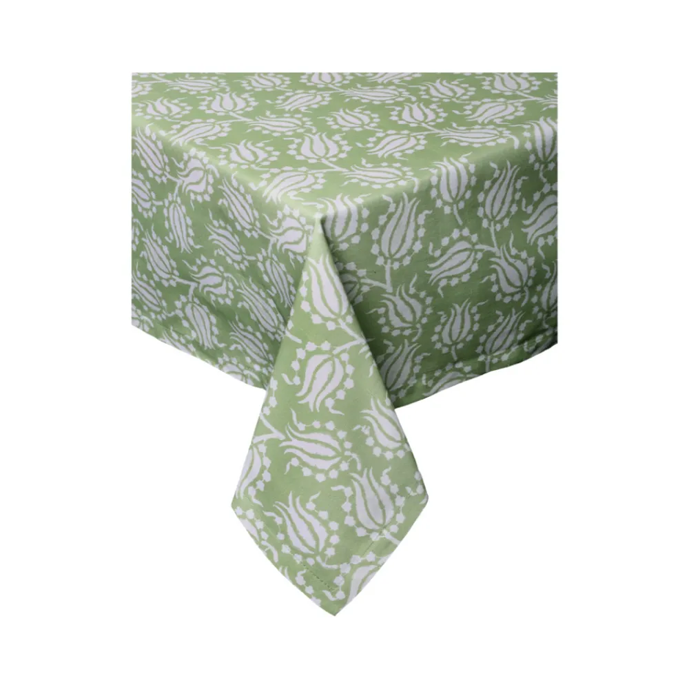 Carolina Irving and Daughters Place Settings & Linens|Green Tulip Tablecloth