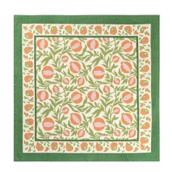 Couleur Nature Place Settings & Linens|Grenadine Orange & Green Napkins, Set of 6