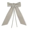 TriChi Design Place Settings & Linens|Grey Velvet Napkin Bows, Set of 4