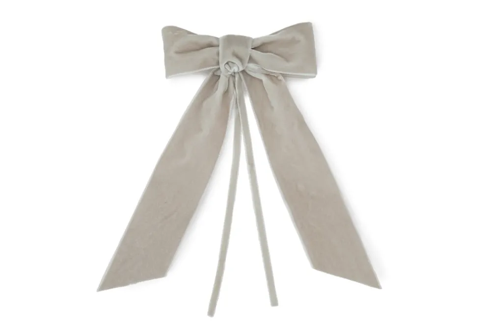 TriChi Design Place Settings & Linens|Grey Velvet Napkin Bows, Set of 4