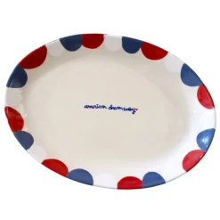 Caitlin Rounds Antiques Dinnerware|Hand-painted “American Dream, Baby” Serving Tray