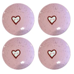 Caitlin Rounds Antiques Dinnerware|Hand-painted Custom Heart Initial Tiny Plates, Set of 4