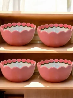 Caitlin Rounds Antiques Dinnerware|Hand-painted Custom Initial Bowls, Set of 4