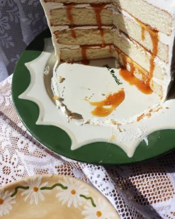 Caitlin Rounds Antiques Dinnerware|Hand-painted “Just Married” Scalloped Cake Plate